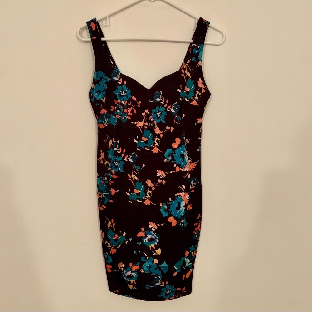 Bershka Flowered Bodycon mini dress